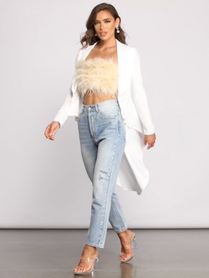 First In Class Peplum High Low Jacket