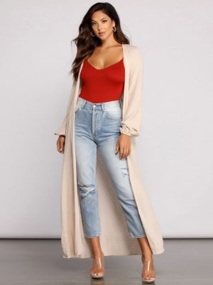 Dotted Devotion Belted Long Duster