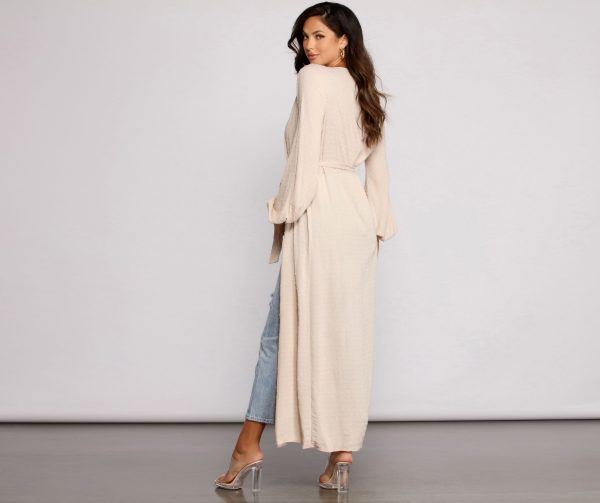 Dotted Devotion Belted Long Duster - Image 2