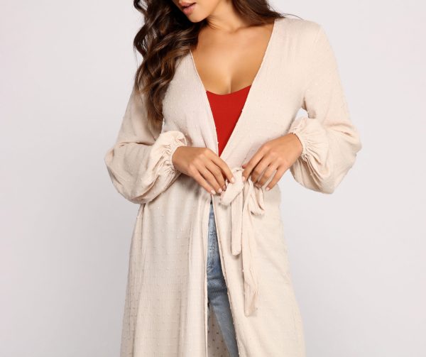 Dotted Devotion Belted Long Duster - Image 3