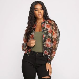 Falling For Florals Organza Bomber
