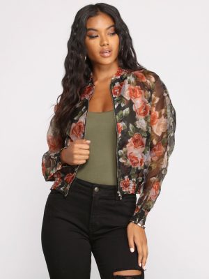Falling For Florals Organza Bomber