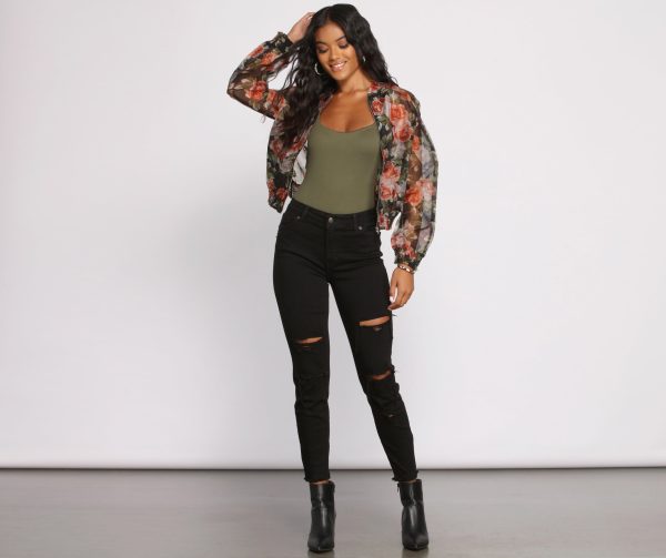 Falling For Florals Organza Bomber - Image 4