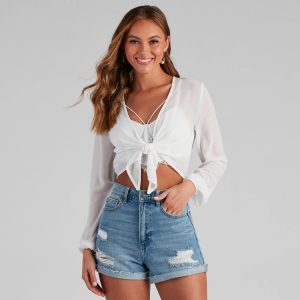 Chic Chiffon Tie-Front Top