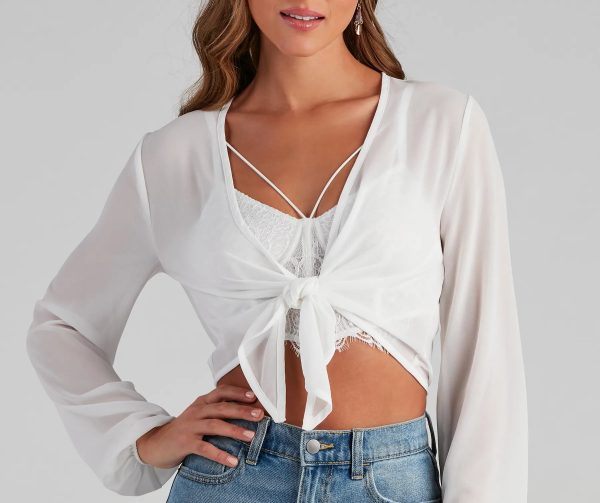 Chic Chiffon Tie-Front Top - Image 4