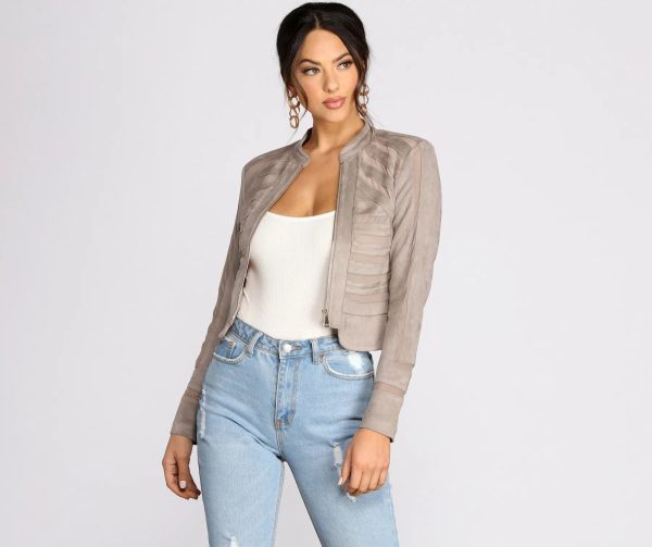 Sweet And Sheer Faux Suede Jacket - Image 5