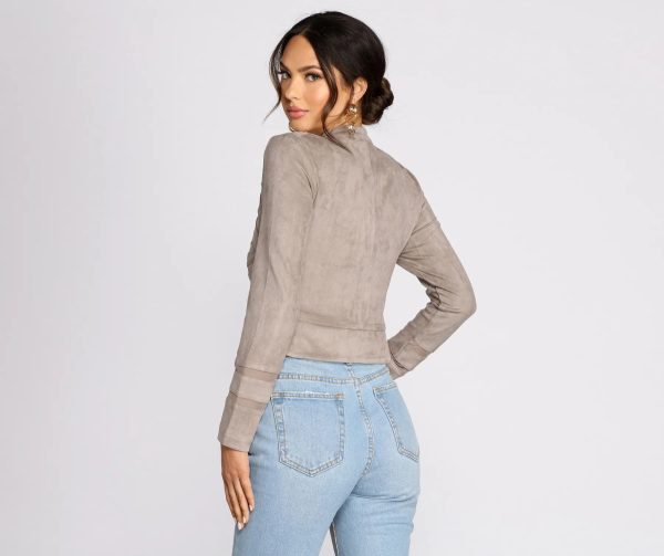 Sweet And Sheer Faux Suede Jacket - Image 6