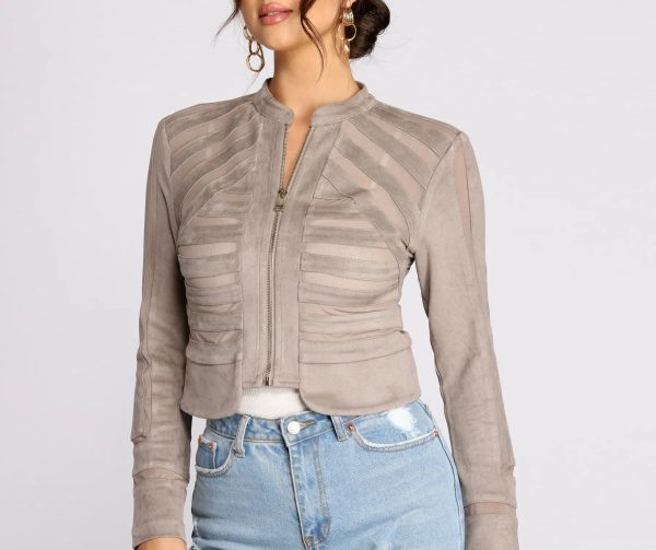 Sweet And Sheer Faux Suede Jacket - Image 7