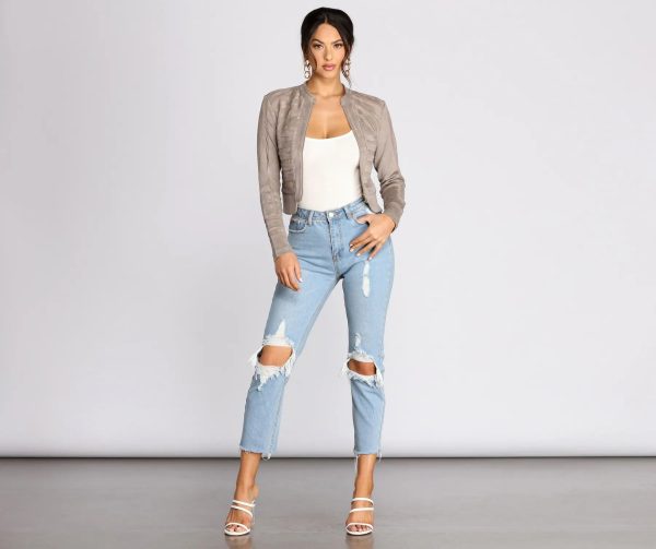 Sweet And Sheer Faux Suede Jacket - Image 8