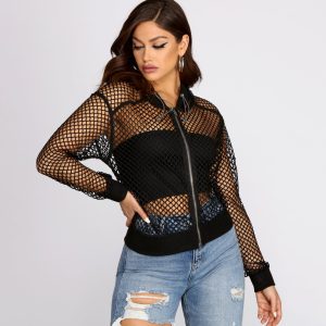 Hot Catch Mesh Bomber Jacket