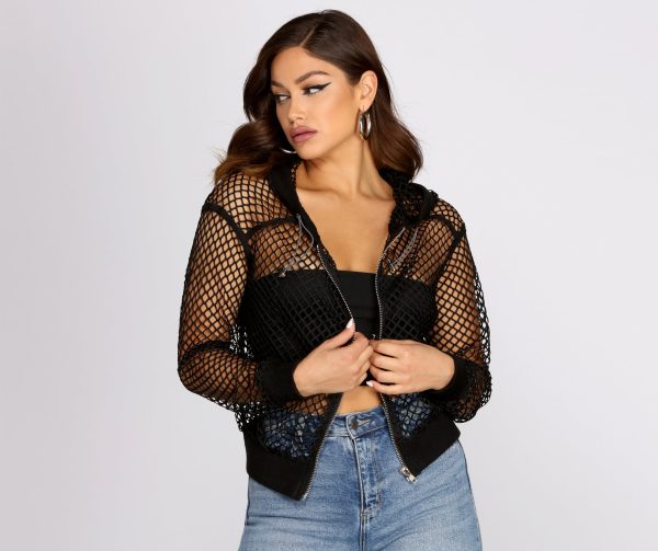 Hot Catch Mesh Bomber Jacket - Image 4