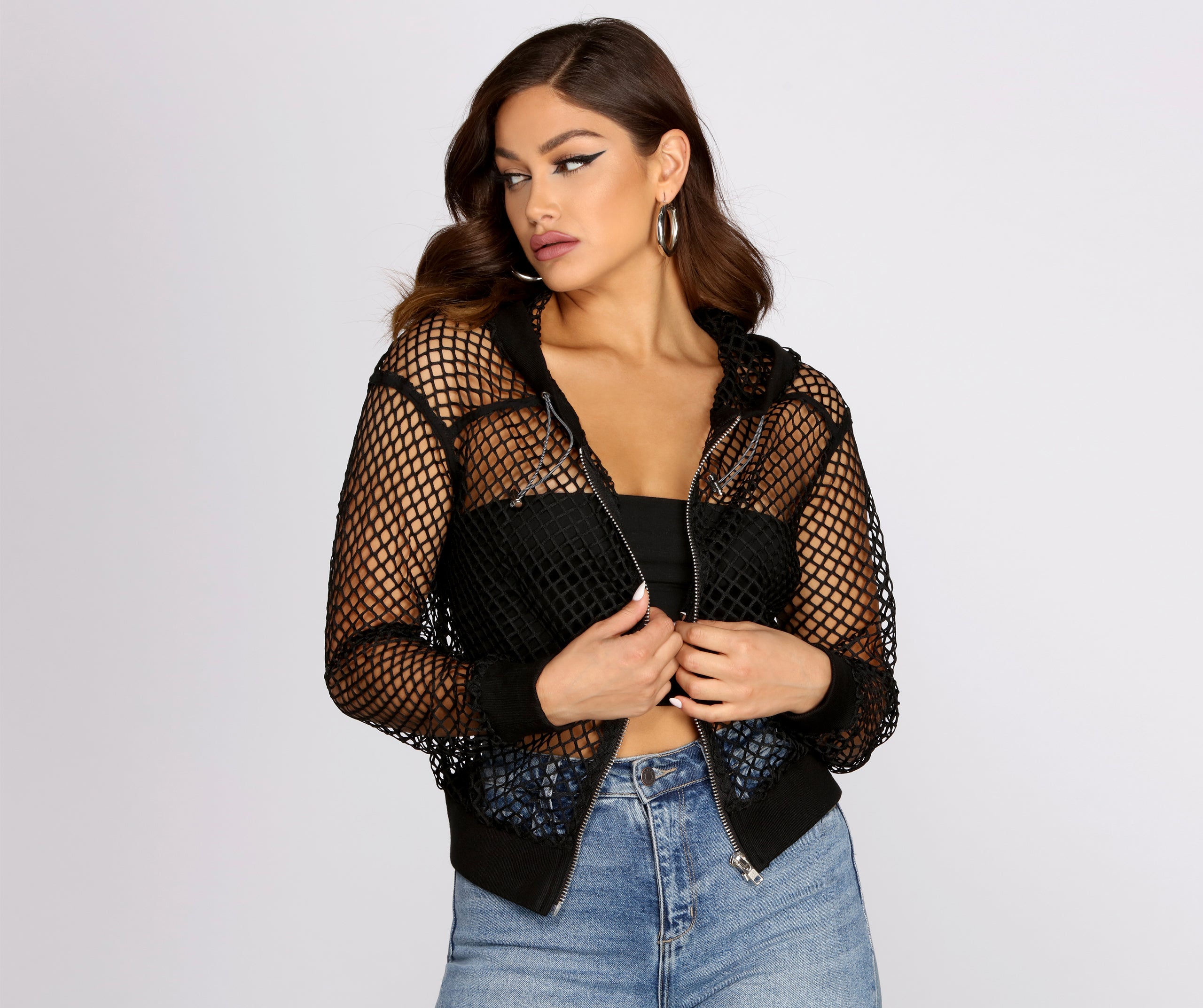 Hot Catch Mesh Bomber Jacket - Image 4