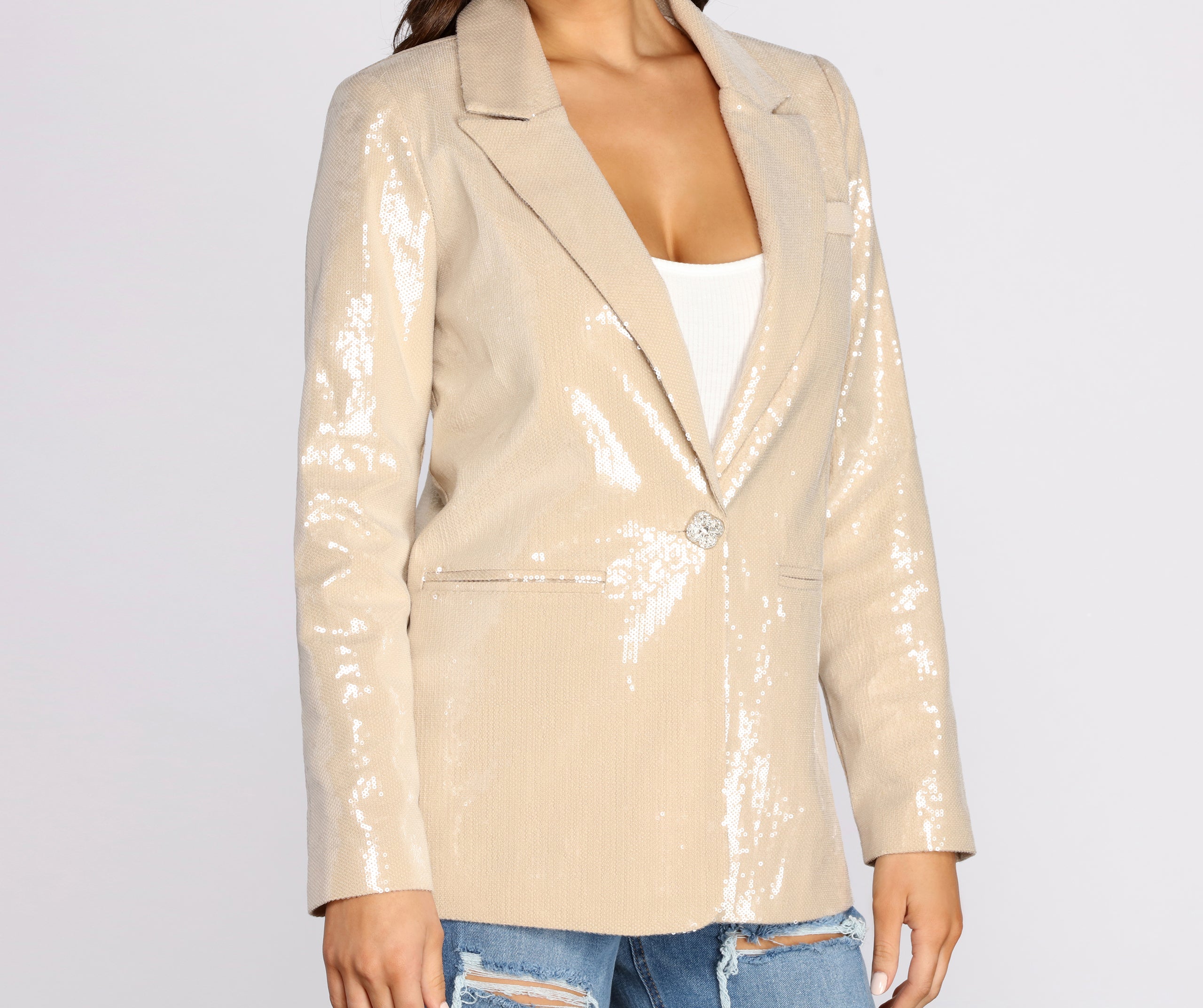 Sequin Boss Babe Blazer - Image 3