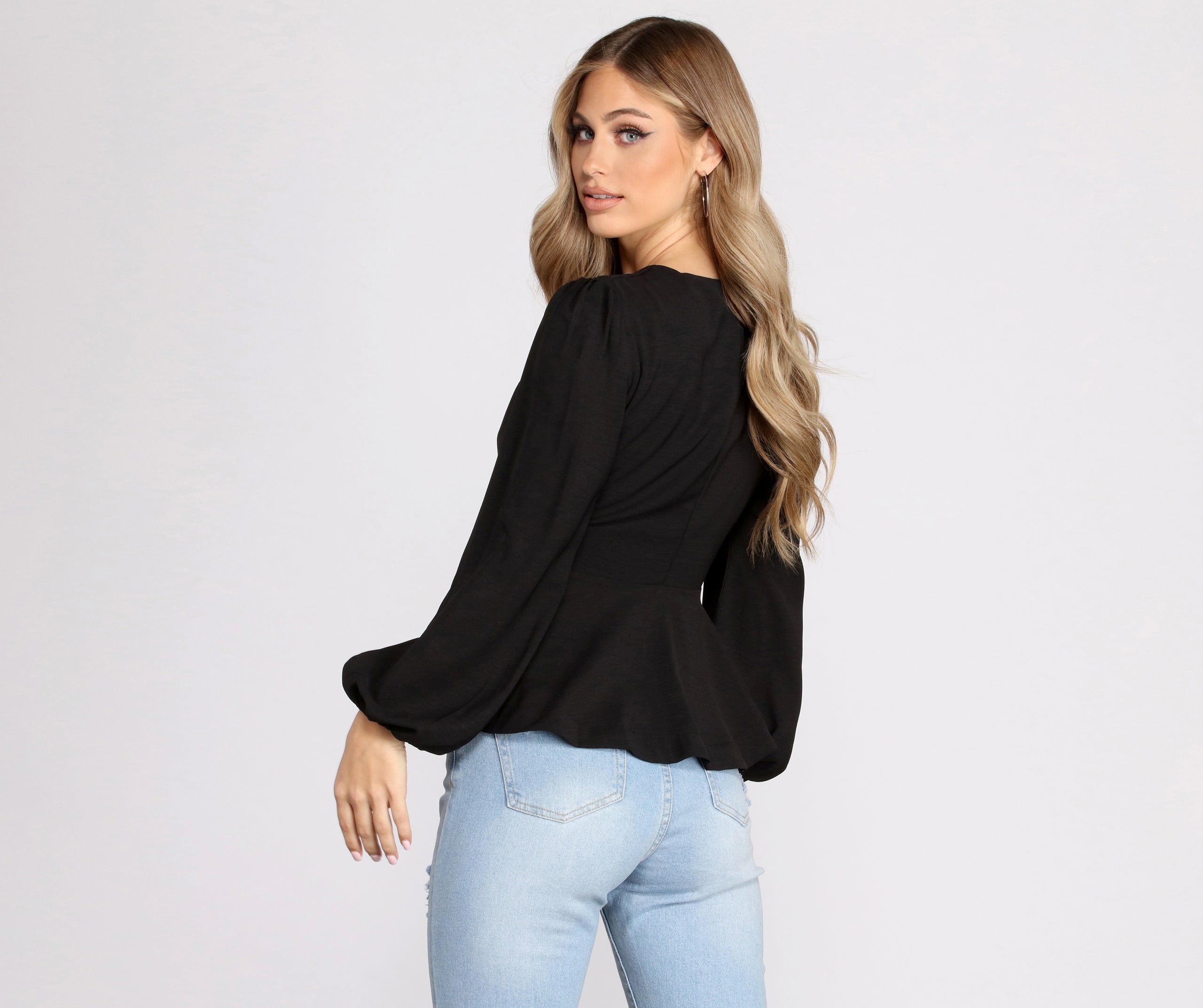 Simply Irresistible Zip Front Ruffled Blouse - Image 6