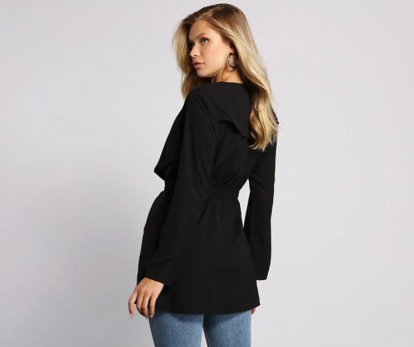 Classically Chic Belted Trench Coat - Image 2