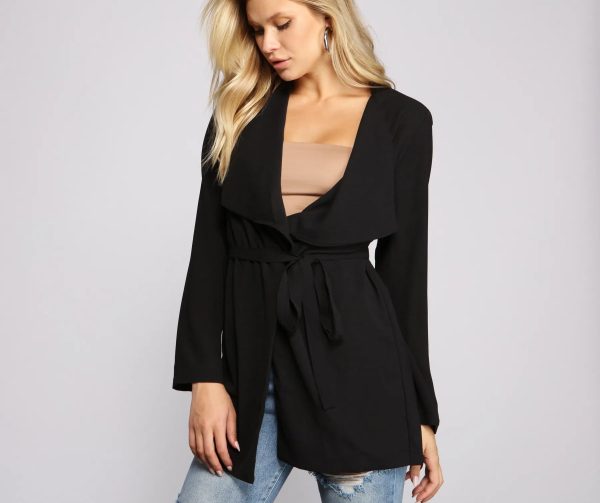 Classically Chic Belted Trench Coat - Image 3