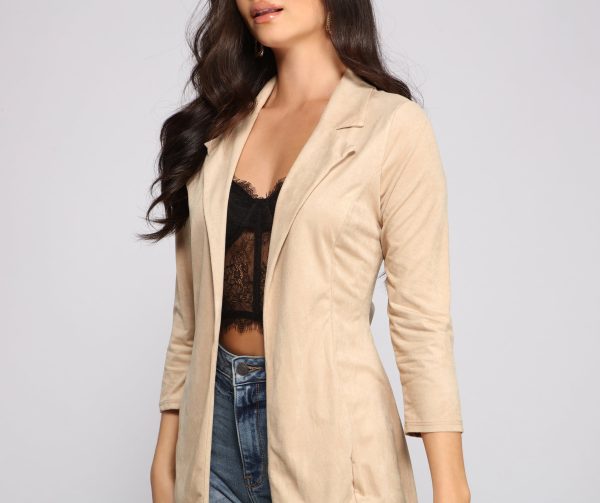 Another Level Faux Suede Blazer - Image 3