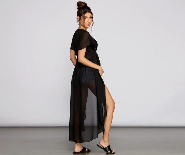 Sheer Appeal Chiffon High Low Duster - Image 2