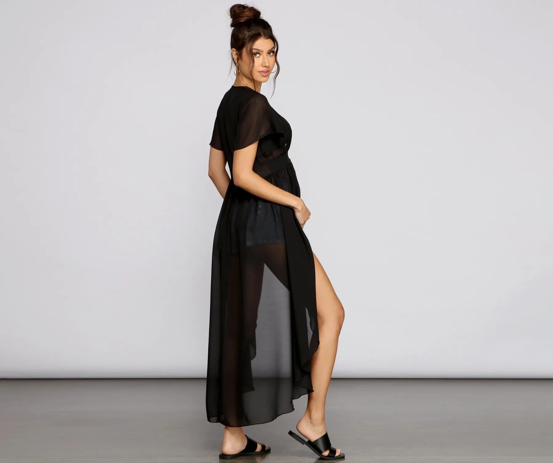 Sheer Appeal Chiffon High Low Duster - Image 2