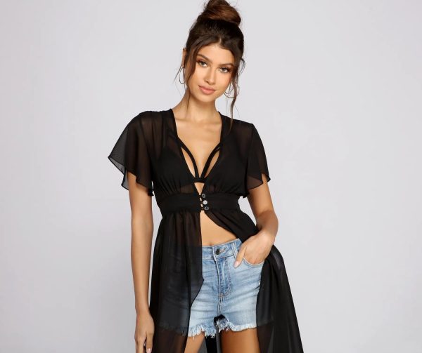 Sheer Appeal Chiffon High Low Duster - Image 3
