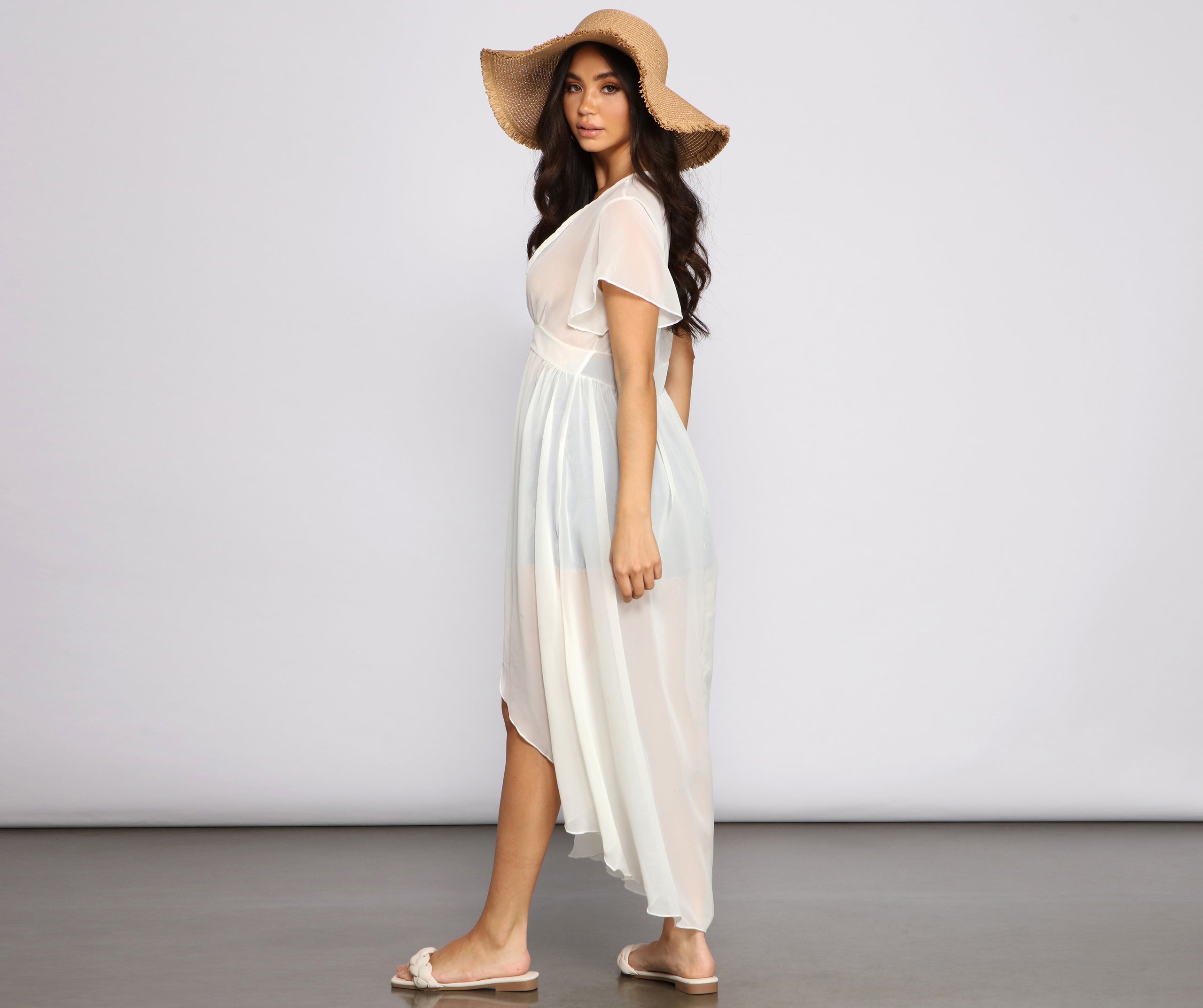 Flirty And Fluttery Chiffon High Low Duster - Image 2