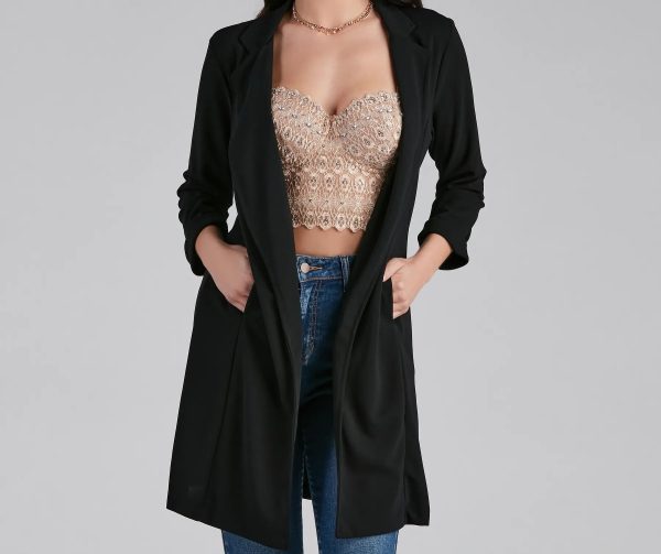 Boss Moves Crepe Long Line Blazer - Image 11