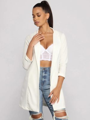 Level Up Long Line Crepe Blazer