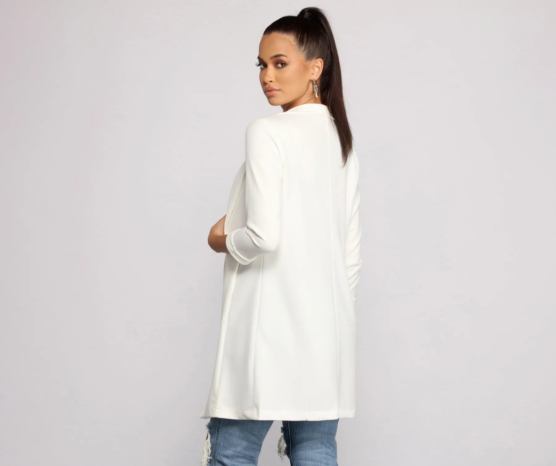 Level Up Long Line Crepe Blazer - Image 2