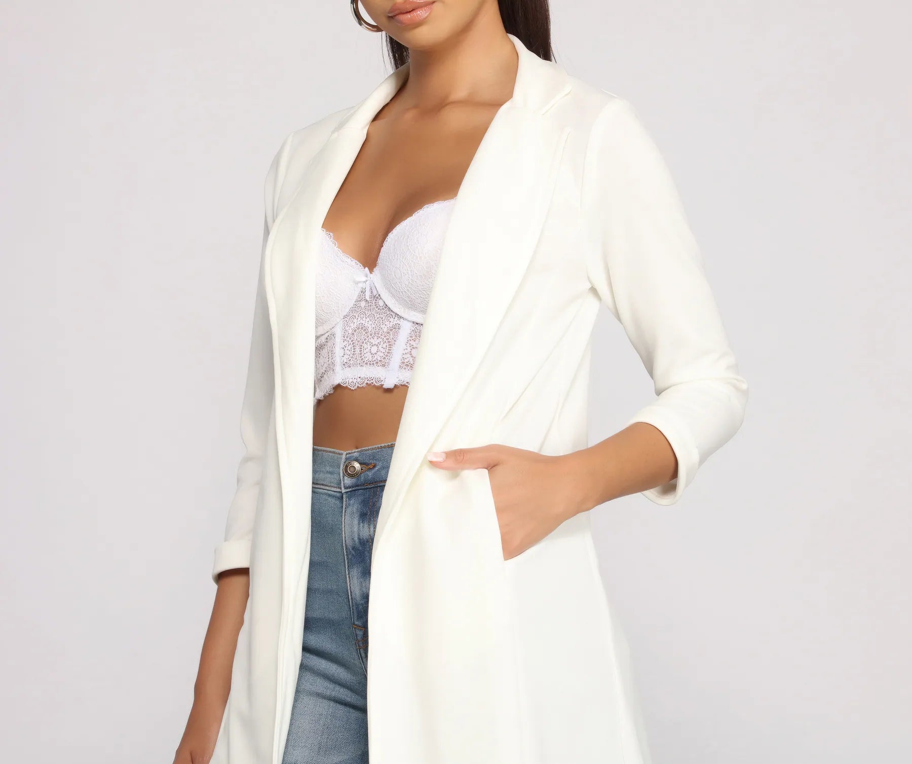 Level Up Long Line Crepe Blazer - Image 3