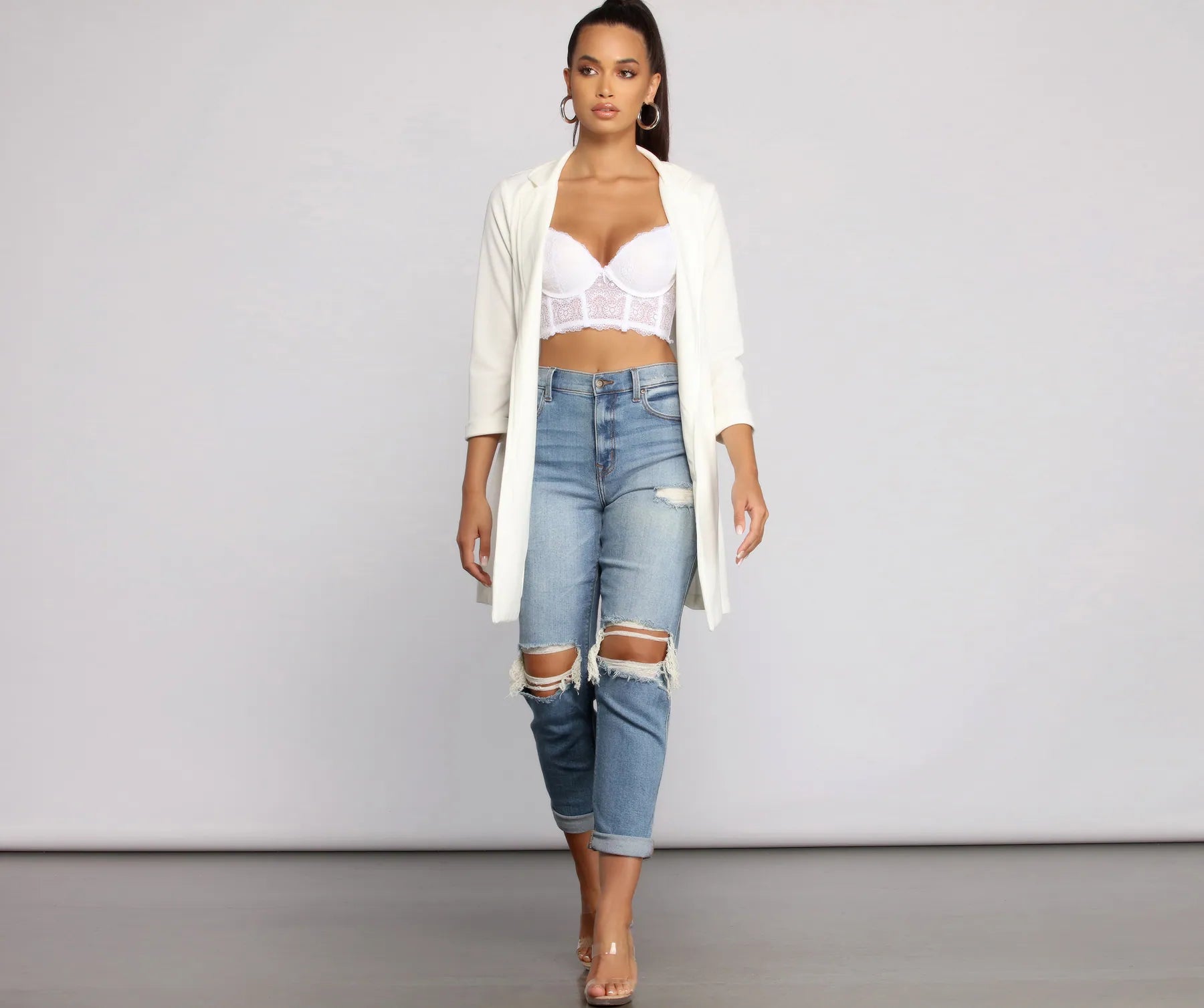 Level Up Long Line Crepe Blazer - Image 4