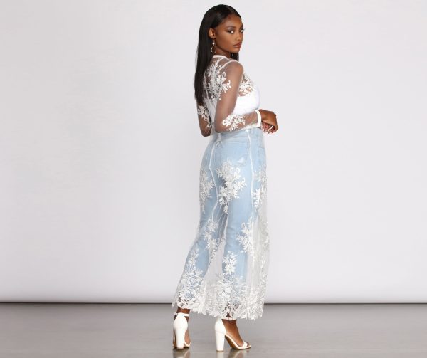 Feel It In The Air Applique Sheer Duster - Image 6