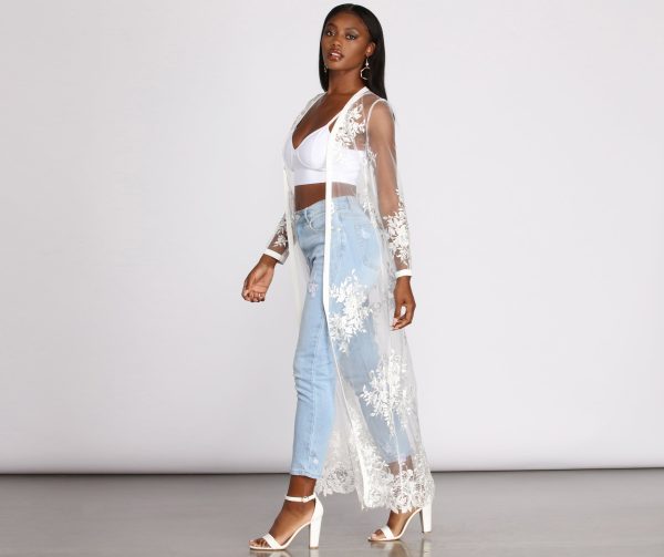 Feel It In The Air Applique Sheer Duster - Image 7