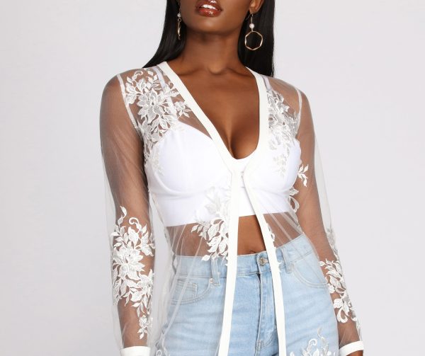 Feel It In The Air Applique Sheer Duster - Image 8