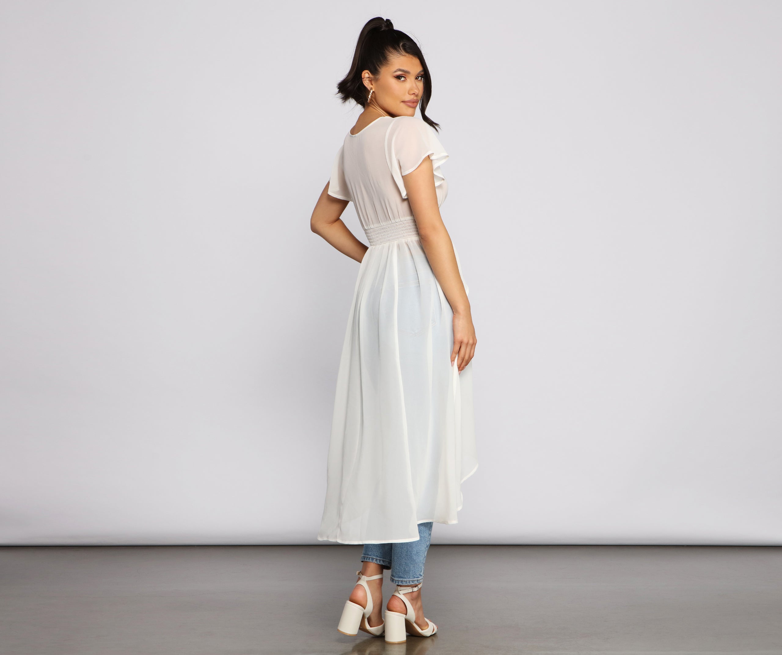 Charming Chiffon High-Low Duster - Image 6