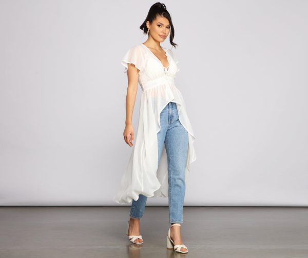 Charming Chiffon High-Low Duster - Image 7