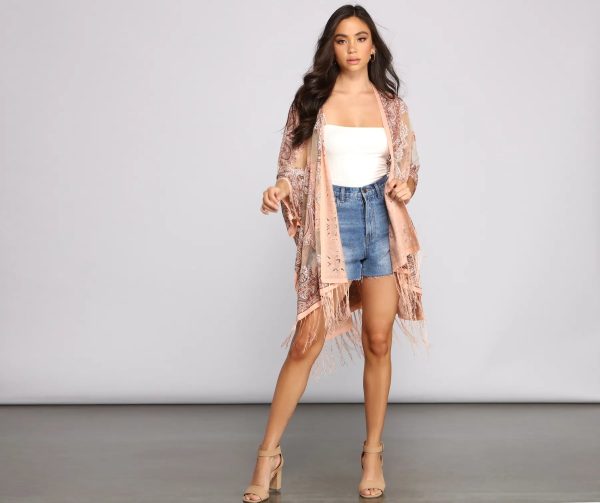 Bohemian Burnout Fringe Kimono - Image 8