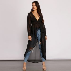 Effortless Beauty Chiffon High Low Top