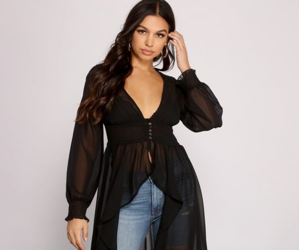 Effortless Beauty Chiffon High Low Top - Image 3
