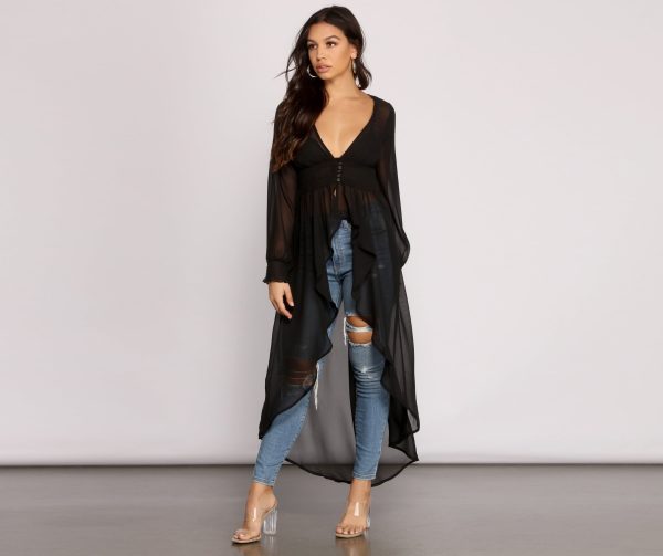 Effortless Beauty Chiffon High Low Top - Image 4