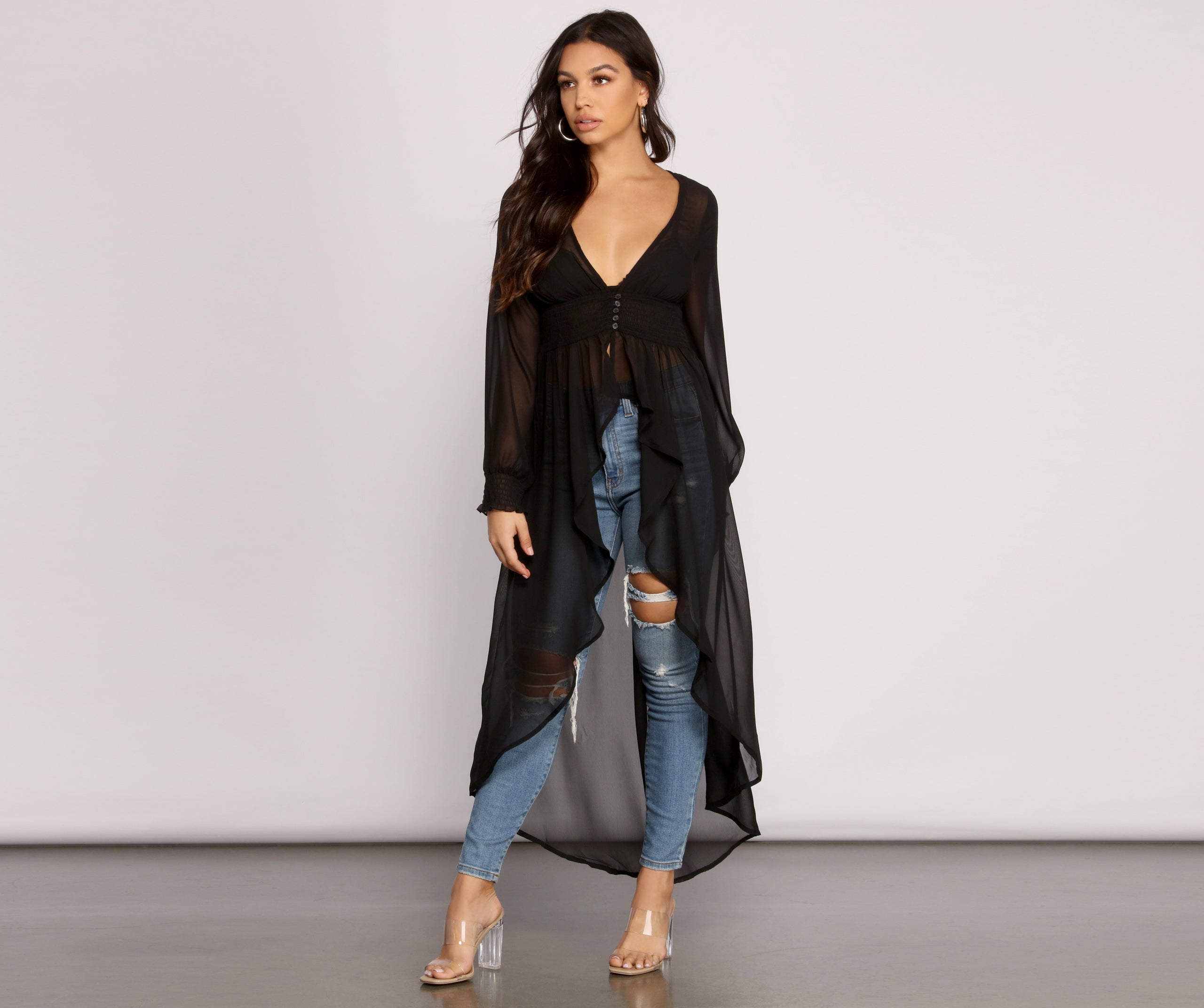 Effortless Beauty Chiffon High Low Top - Image 4