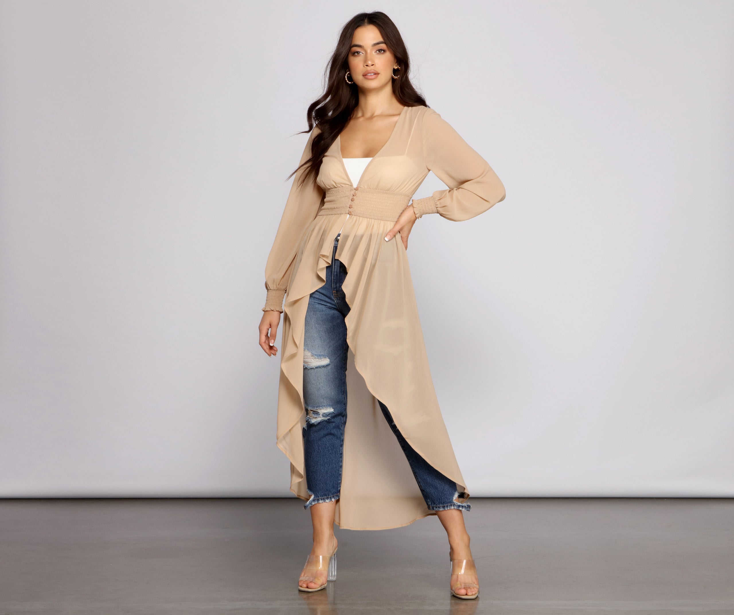 Effortless Beauty Chiffon High Low Top - Image 9