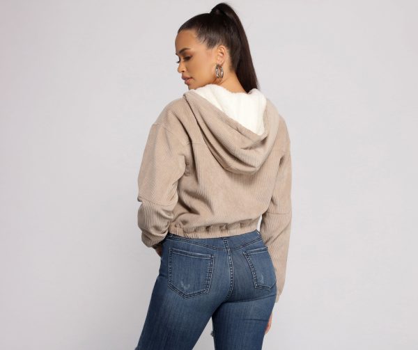 Corduroy Cutie Cropped Sherpa Jacket - Image 6