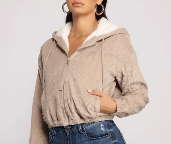 Corduroy Cutie Cropped Sherpa Jacket - Image 7
