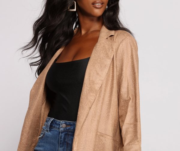 Makin' Moves Faux Suede Long Line Blazer - Image 4