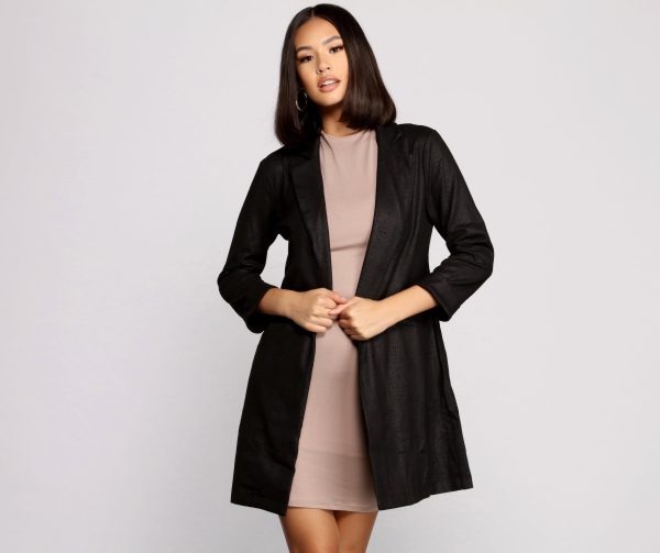 Makin' Moves Faux Suede Long Line Blazer - Image 5