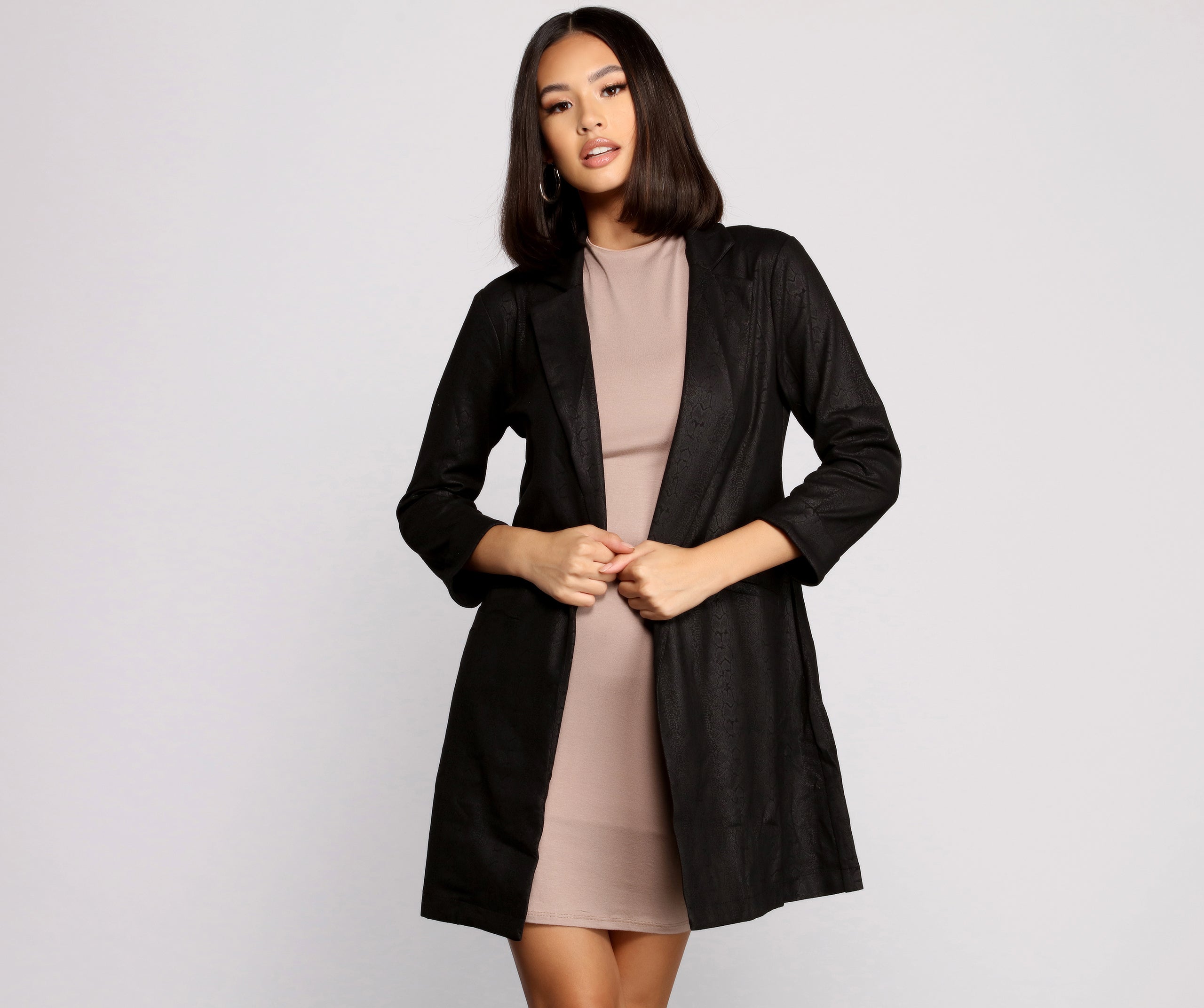 Makin' Moves Faux Suede Long Line Blazer - Image 5