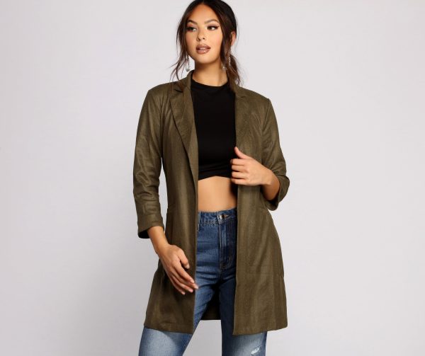 Makin' Moves Faux Suede Long Line Blazer - Image 6
