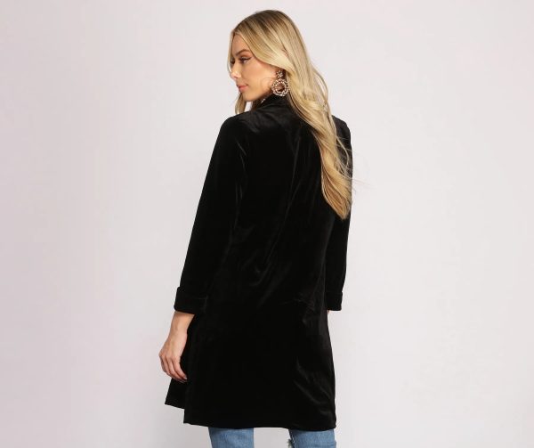 Luxe Velvet Long Line Blazer - Image 2
