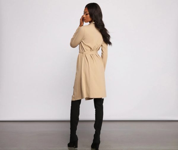 Girl On The Go Tie Front Trench - Image 6