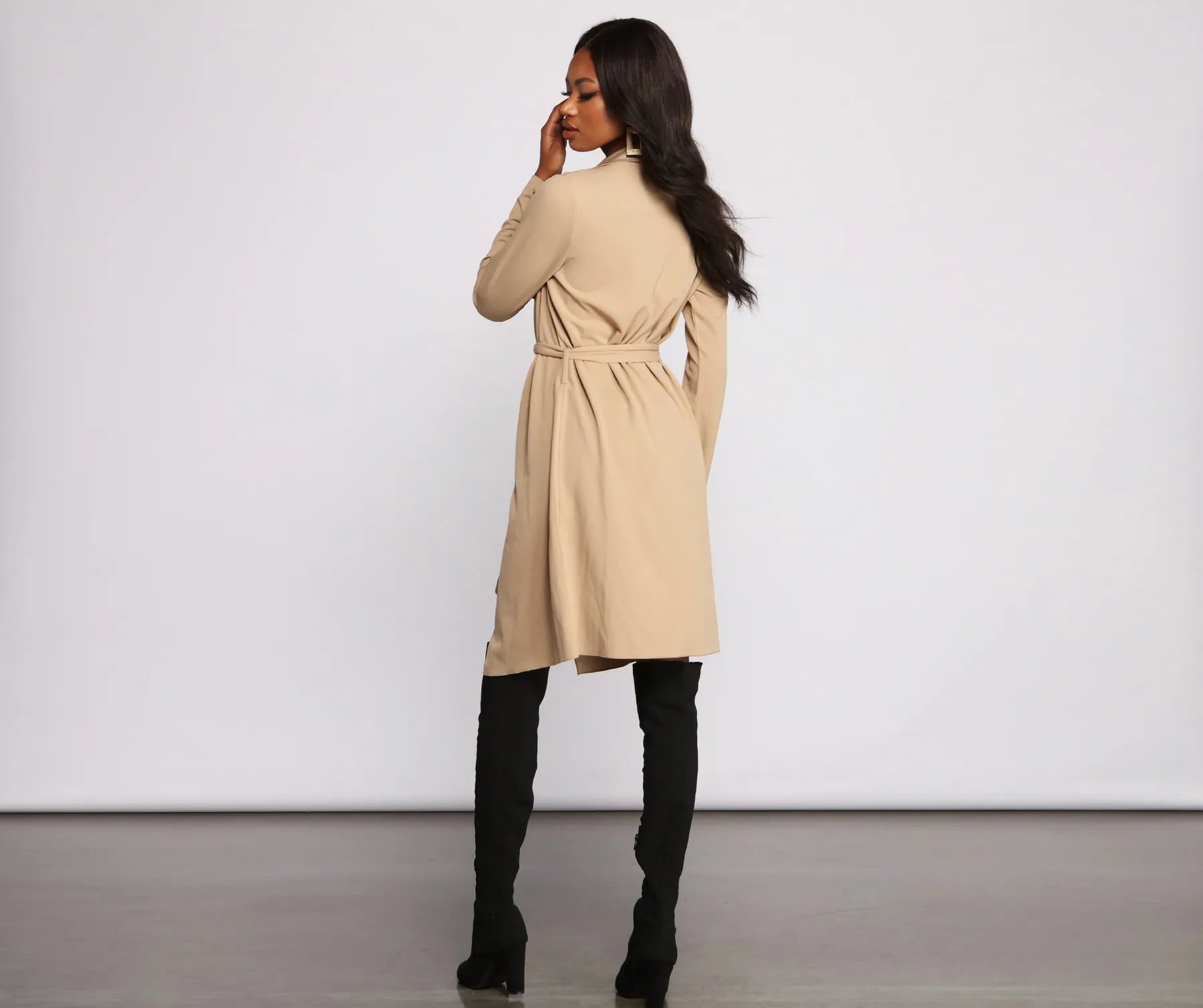 Girl On The Go Tie Front Trench - Image 6